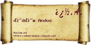 Ádám Andos névjegykártya